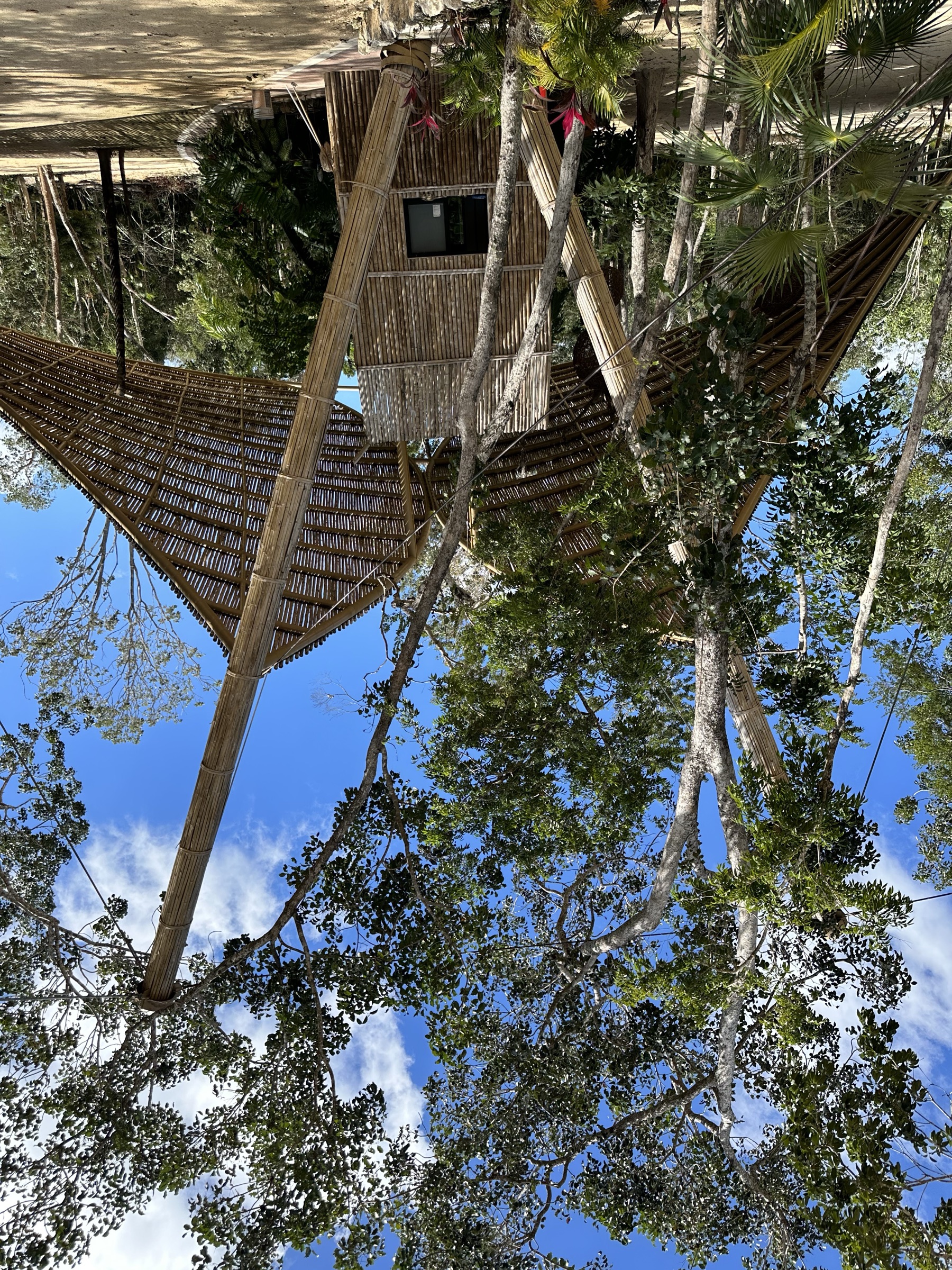 Bamboo entrance pavilion at the Axkaba subdivision, Tulum