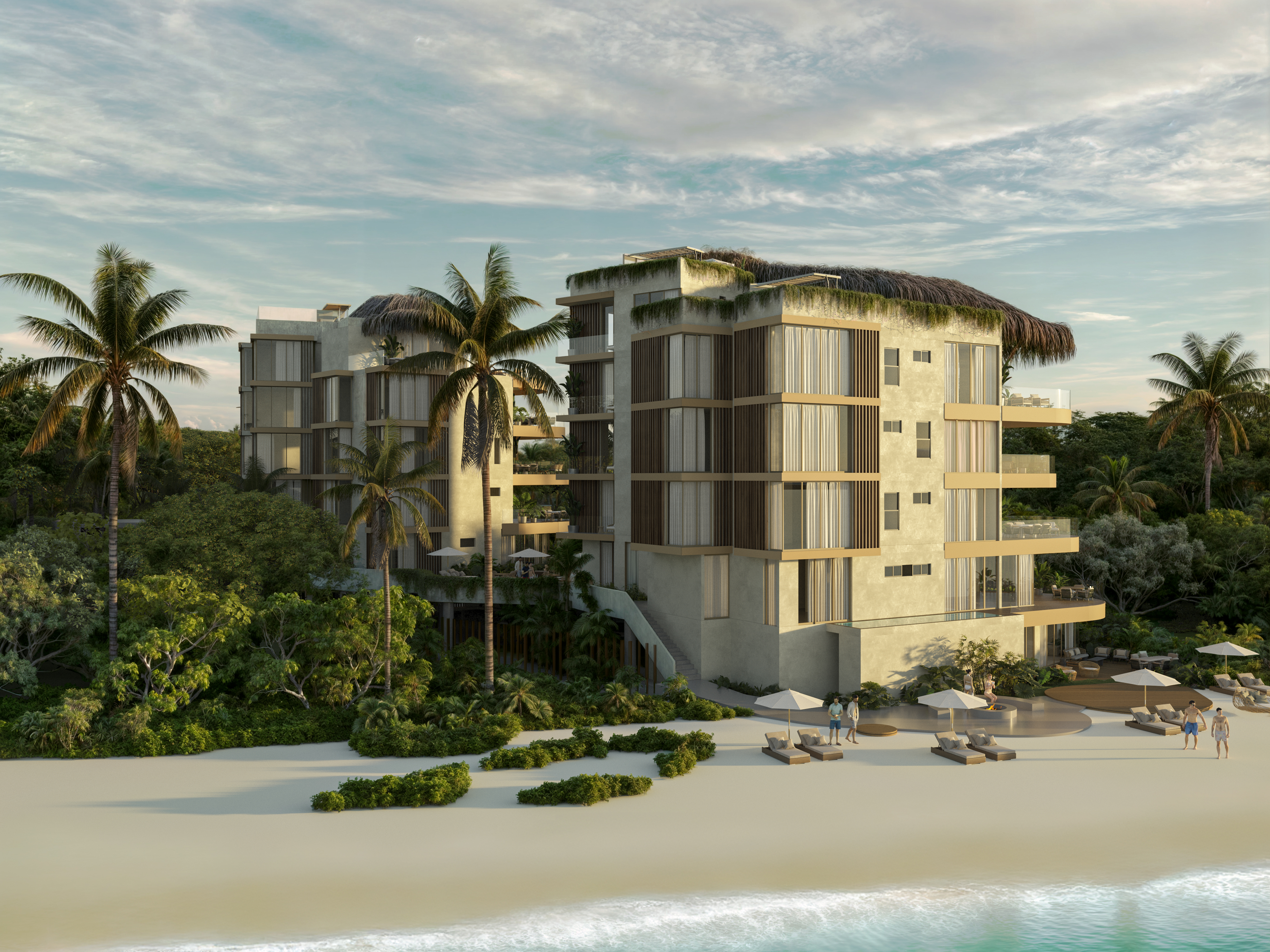 Rendering of the building from the sand