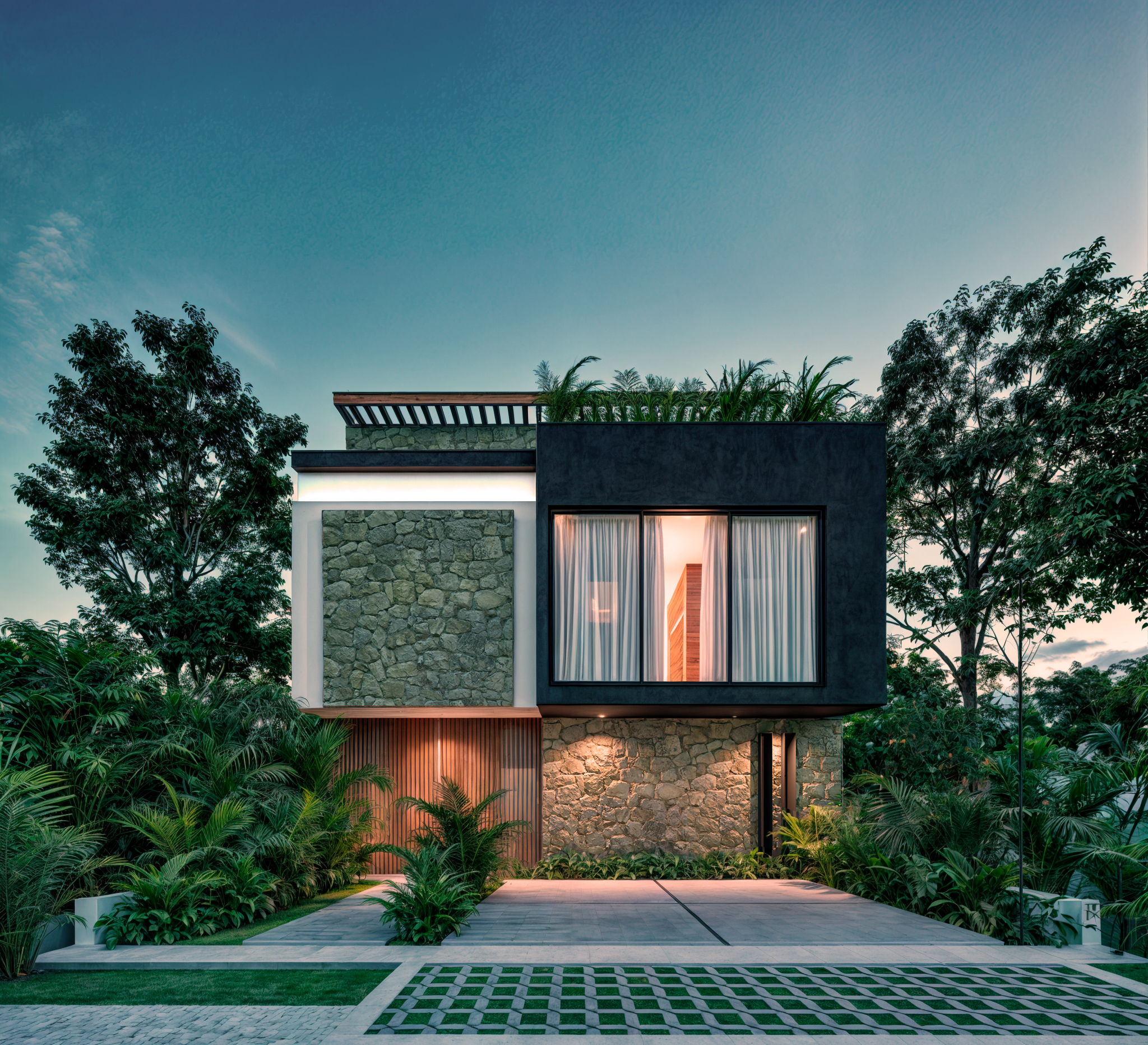 Rendering of the front elevation of Casa Eternity Jol