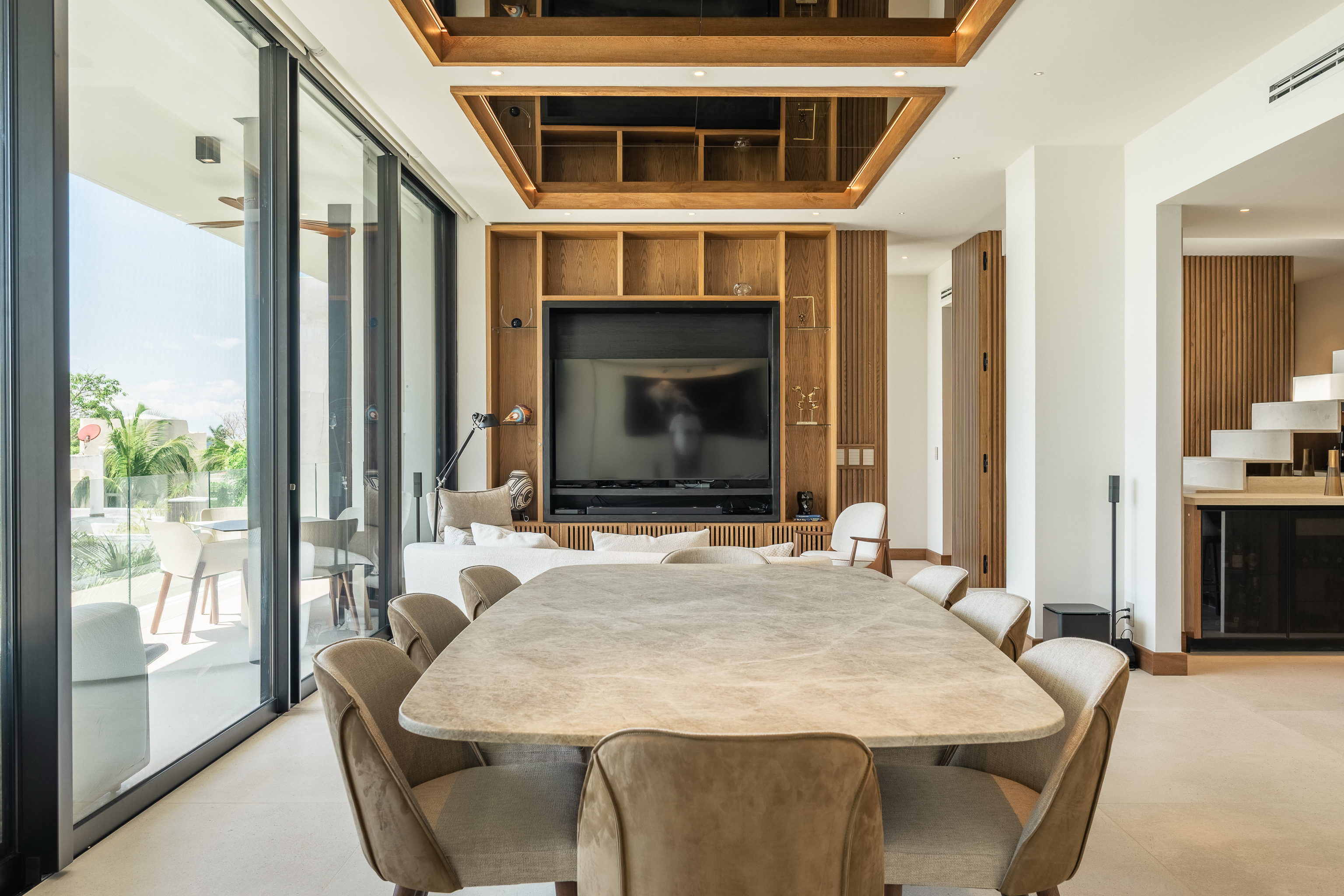 Dining room of unit C401, the sold model residence