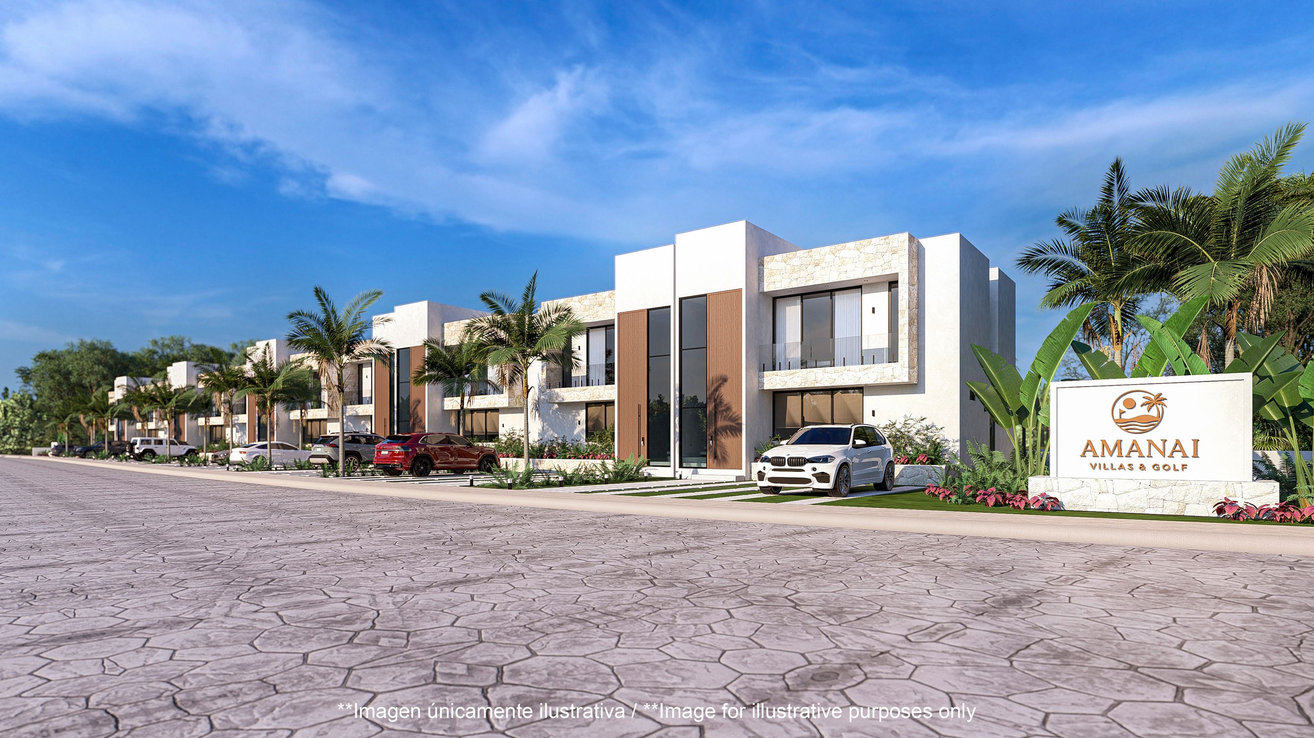 Exterior render of an Amanai Villas & Golf residence
