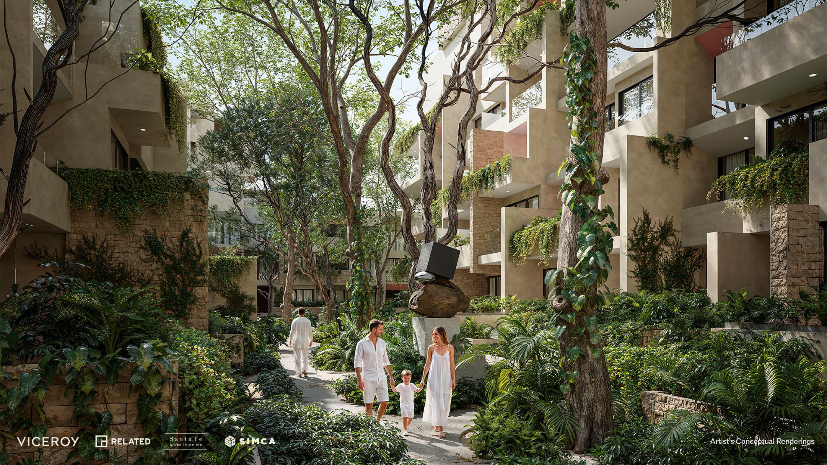Planted terraces on the residential facade